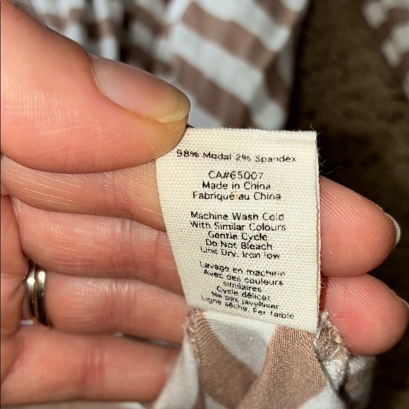 Jackson Rowe White and Brown Long Sleeve Tie Front Tee - Picture 11 of 12